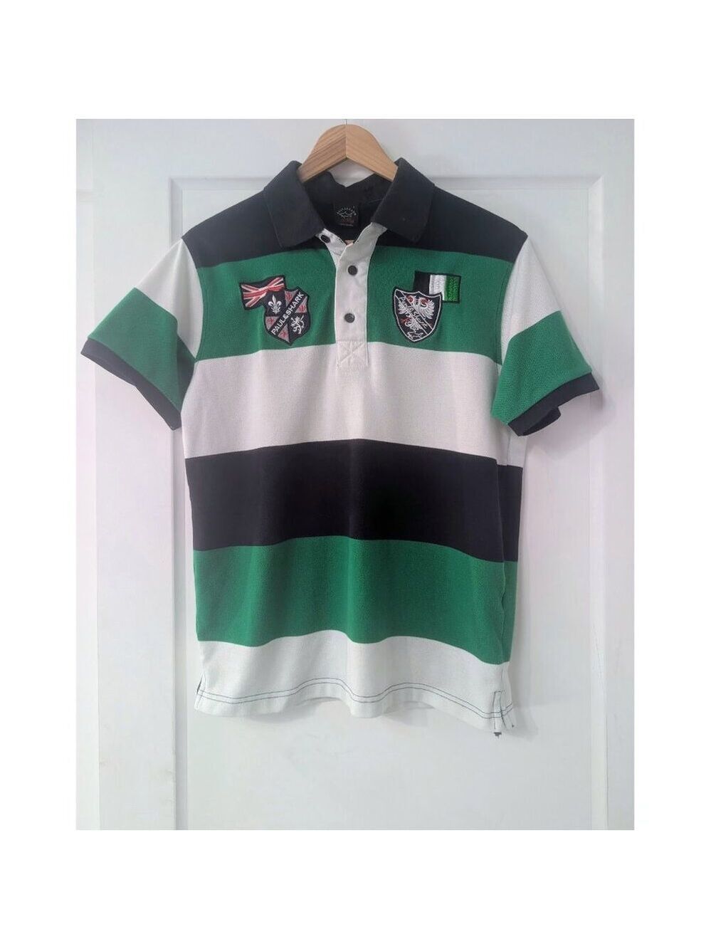 Paul & Shark Yachting | Men's Polo Shirt Striped Green Black Rugby Style